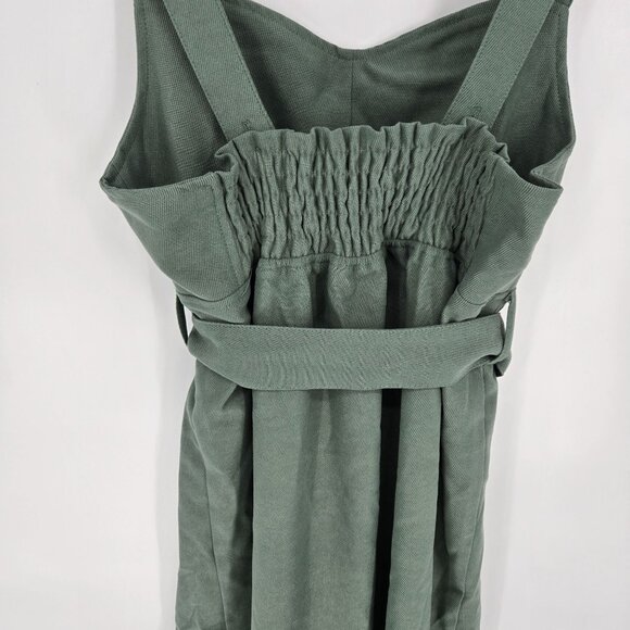 Nohea womens medium olive green belted adjustable strap mermaid midi dress NWT - Picture 7 of 12